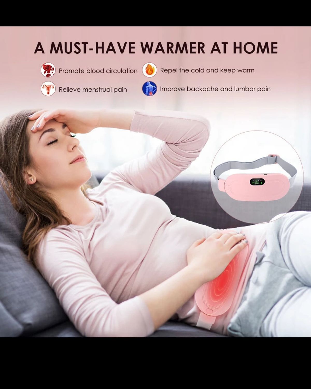 Electric Heating Pad Belt - Pink